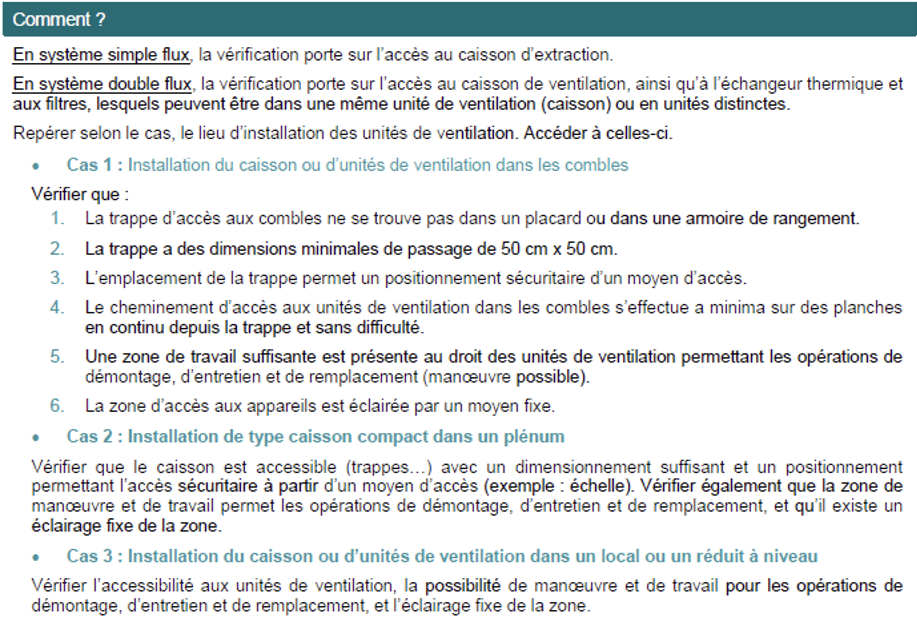 Vérification protocole VMC RE2020 Comment